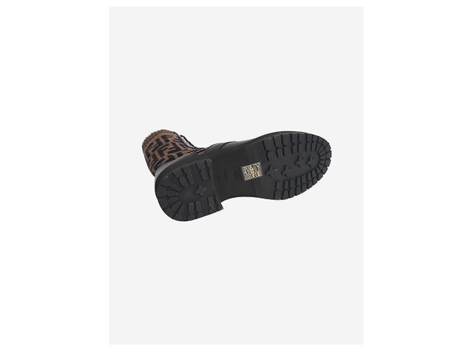 Fendi Botas con estampado Zucca negro y marrón - talla EU 36.5 (UK 3.5) - vista 7