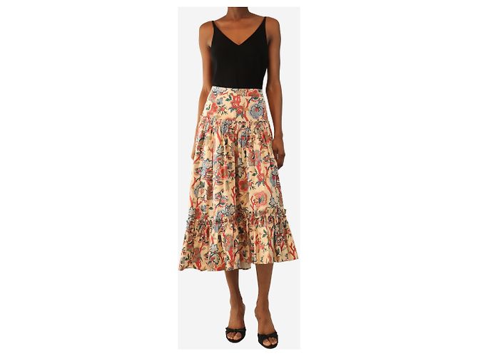 Autre Marque Falda midi estampada neutra - talla UK 6 - vista 2