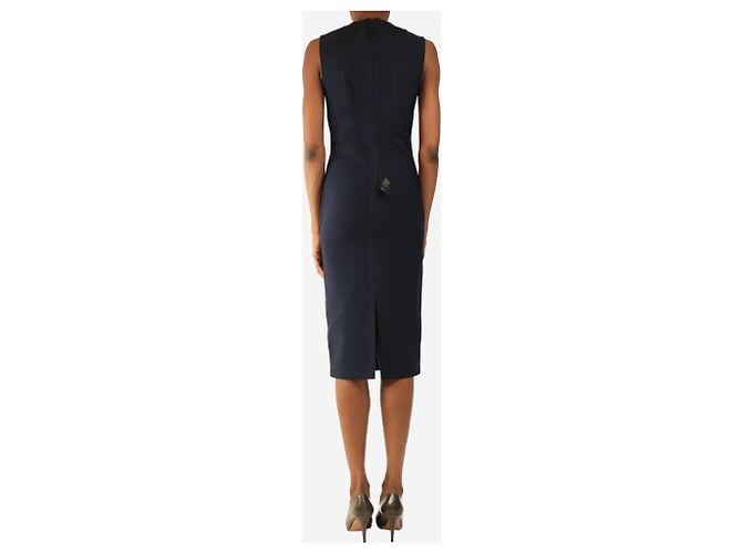 Herve Leger Ärmelloses Bandage-Midikleid in Navy - Größe XS Marineblau - Ansicht 2
