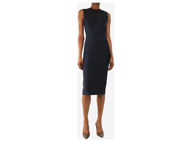 Herve Leger Ärmelloses Bandage-Midikleid in Navy - Größe XS Marineblau - Ansicht 3