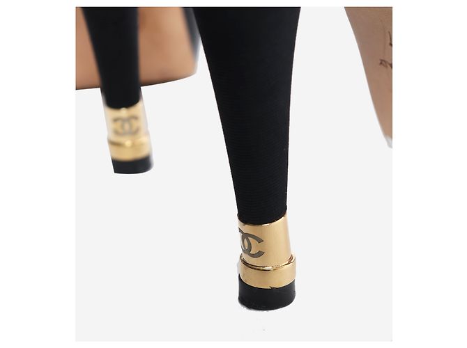 Chanel Scarpins slingback em couro preto - tamanho EU 37 - vista 6