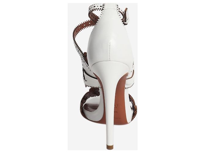Alaïa Weiße Leder-High Heels mit Laserschnitt - Größe EU 38.5 (UK 5.5) - Ansicht 3