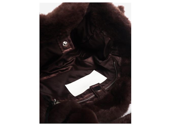 Autre Marque Borsa in finta pelliccia marrone - vista 5