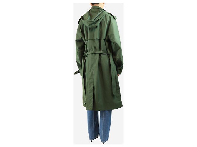 Lacoste Dunkelgrüner Nylon-Trenchcoat - Größe M - Ansicht 2