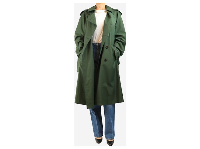 Lacoste Dunkelgrüner Nylon-Trenchcoat - Größe M - Ansicht 3