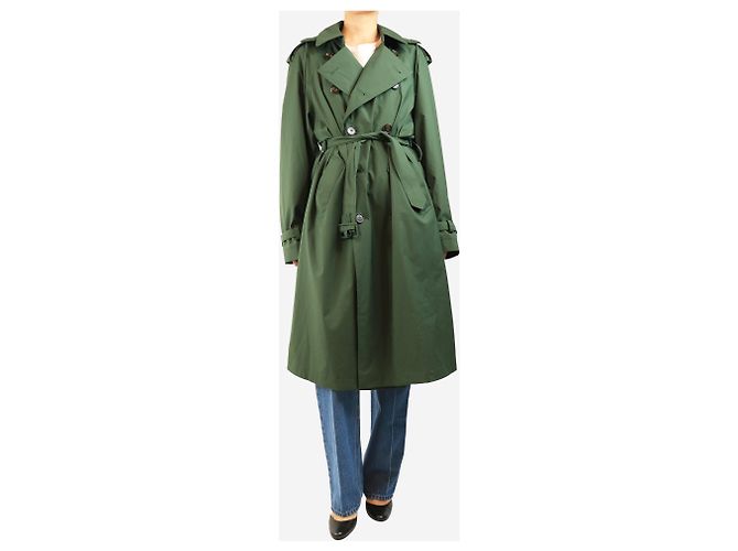 Lacoste Dunkelgrüner Nylon-Trenchcoat - Größe M - Ansicht 4