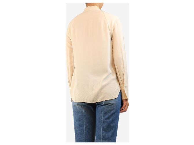 Brunello Cucinelli Creme-Seidencrepe-Bluse - Größe M Roh - Ansicht 2
