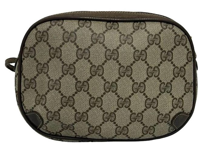 Borsa a tracolla GUCCI Old Gucci Sherry Line GG Logo Pattern in pelle Marrone Rosso Verde - vista 3