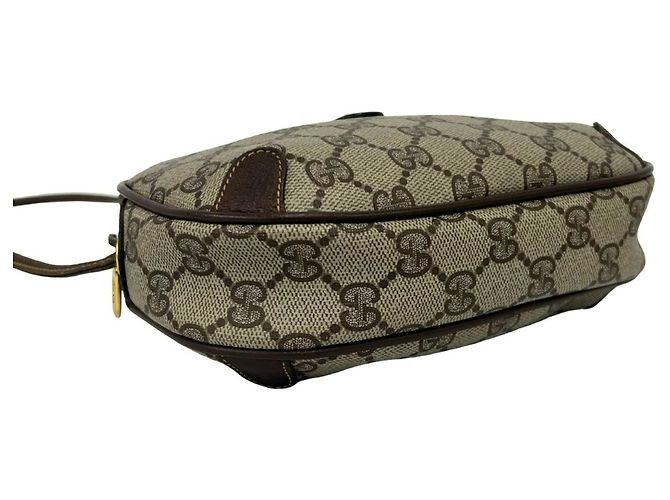 Borsa a tracolla GUCCI Old Gucci Sherry Line GG Logo Pattern in pelle Marrone Rosso Verde - vista 7