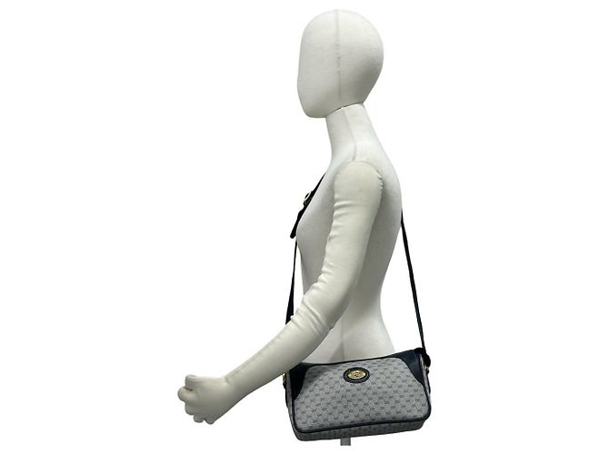 Borsa a tracolla in pelle blu navy Gucci - vista 2