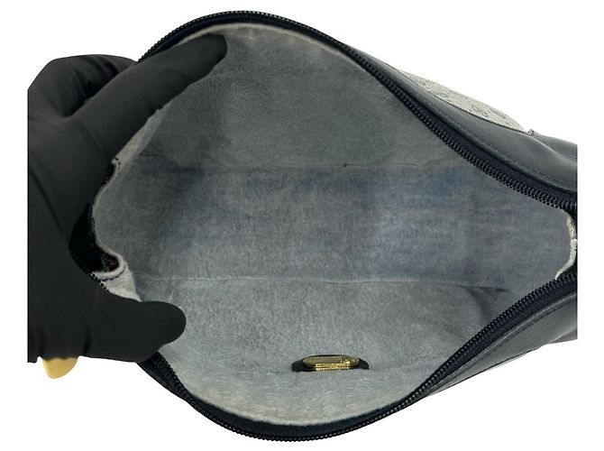 Borsa a tracolla in pelle blu navy Gucci - vista 9