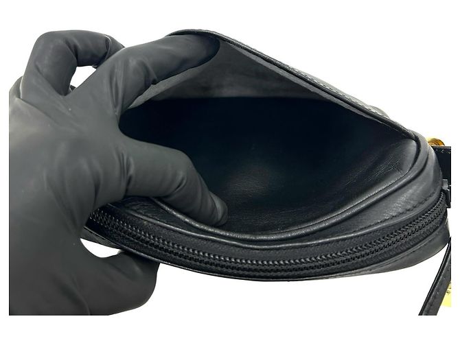 Loewe Vintage Anagram Logo Leder Mini Schultertasche Schwarz - Ansicht 10