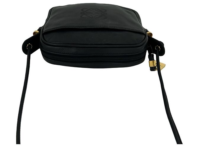 Loewe Vintage Anagram Logo Leder Mini Schultertasche Schwarz - Ansicht 4