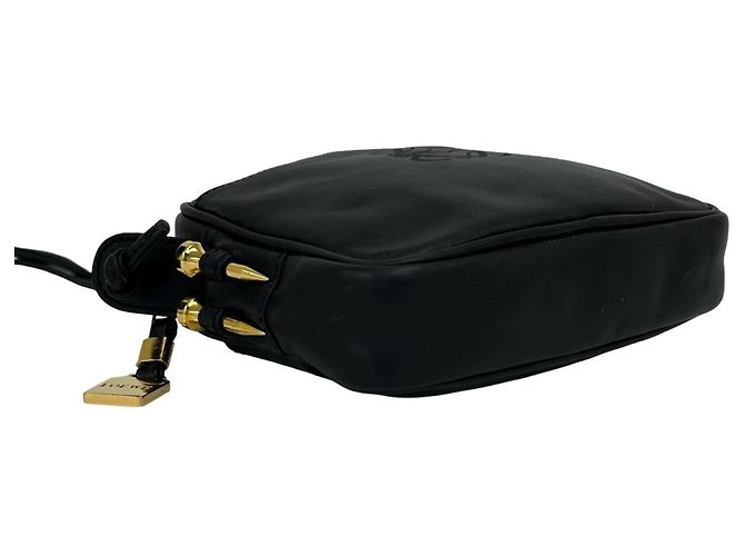 Loewe Vintage Anagram Logo Leder Mini Schultertasche Schwarz - Ansicht 7
