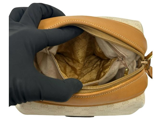 Borsa a tracolla in pelle Micro GG Gucci Marrone Beige - vista 10