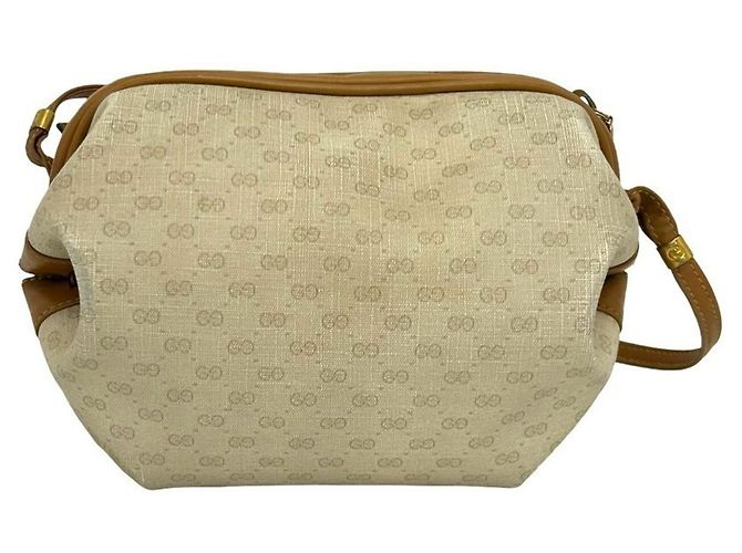 Borsa a tracolla in pelle Micro GG Gucci Marrone Beige - vista 3