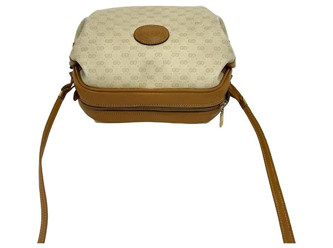Borsa a tracolla in pelle Micro GG Gucci Marrone Beige - vista 4