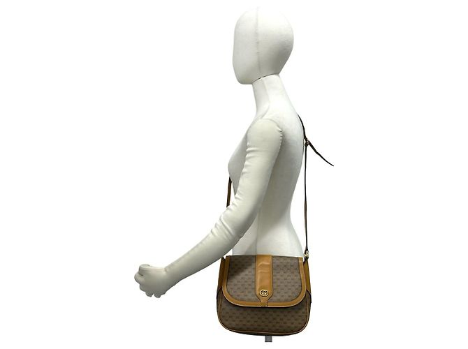 Borsa a tracolla Gucci in pelle marrone - vista 2