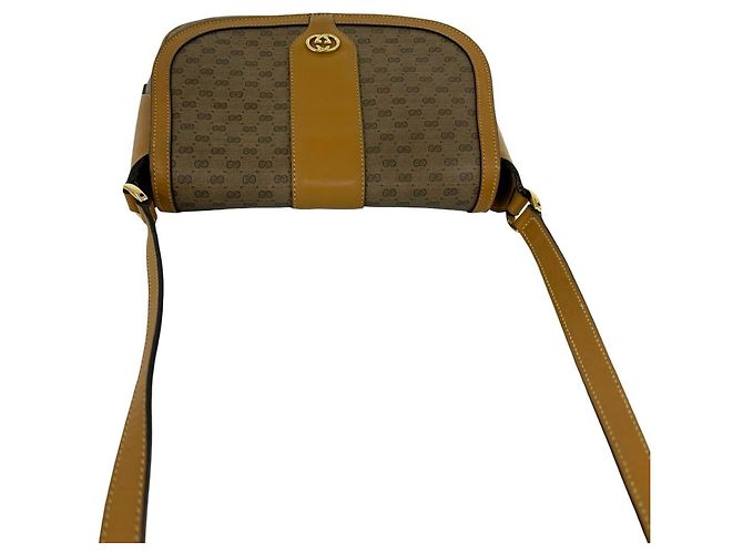 Borsa a tracolla Gucci in pelle marrone - vista 4