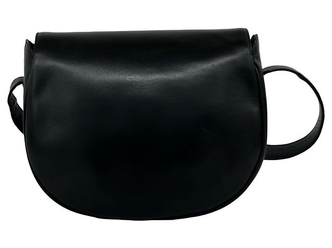 Céline Celine Vintage Carriage Hardware Schultertasche aus Kalbsleder Schwarz - Ansicht 3