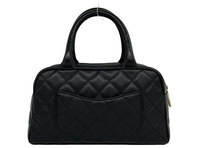Timeless Mini borsa Boston Chanel Matelassé Coco Caviar Skin Nero - vista 3