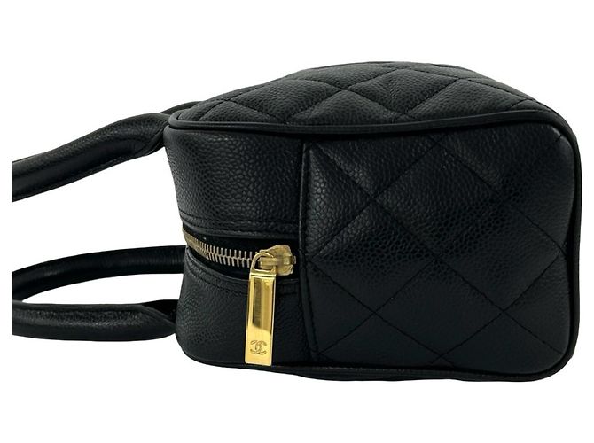 Timeless Mini borsa Boston Chanel Matelassé Coco Caviar Skin Nero - vista 5