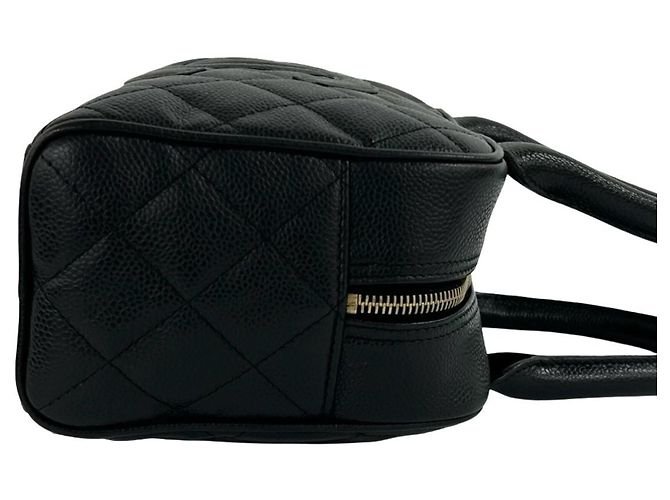 Timeless Mini borsa Boston Chanel Matelassé Coco Caviar Skin Nero - vista 6