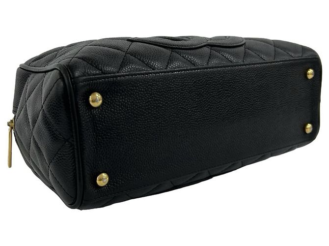 Timeless Mini borsa Boston Chanel Matelassé Coco Caviar Skin Nero - vista 7