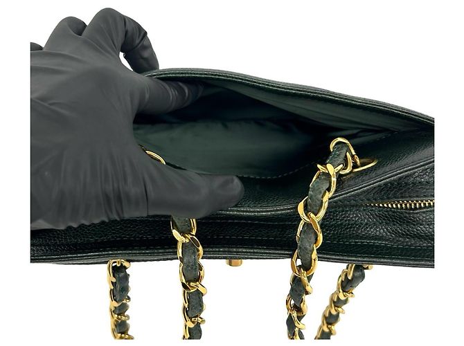 Chanel Vintage Coco Mark Handtasche Grün - Ansicht 10