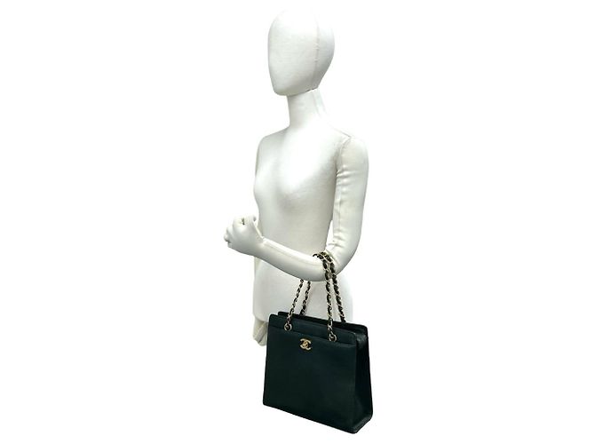 Chanel Vintage Coco Mark Handtasche Grün - Ansicht 2