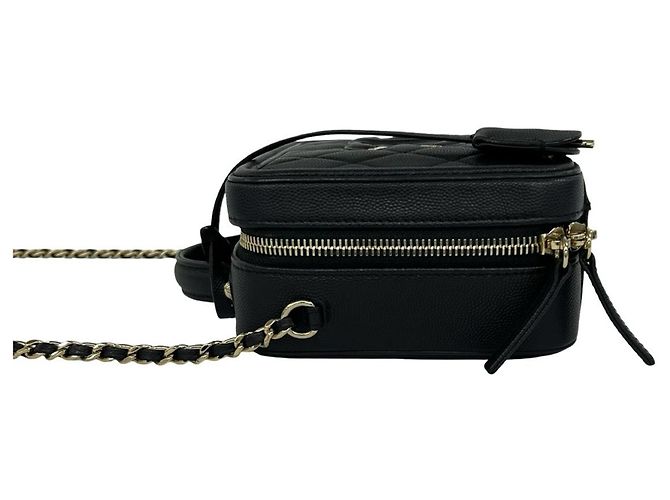 Borsa Chanel CC Filigree Matelassé Caviar Skin Nero - vista 5