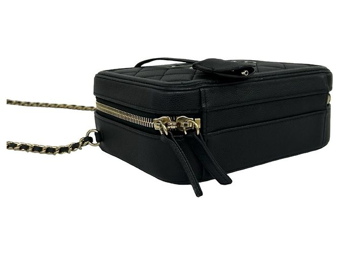 Borsa Chanel CC Filigree Matelassé Caviar Skin Nero - vista 7