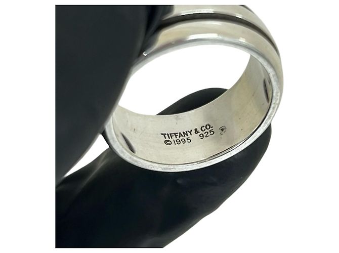 Tiffany & Co Anello Tiffany Grooved Double Line in Argento 925 - vista 3