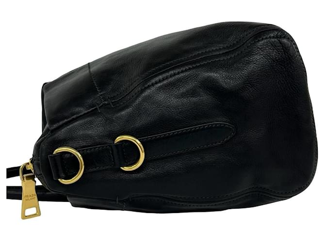 Borsa Boston in pelle Prada Nero - vista 5