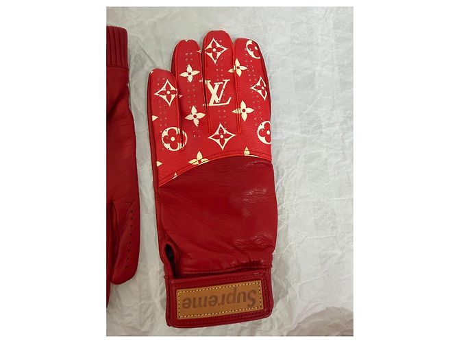 Louis Vuitton x Supreme Monogram Lederhandschuhe Rot Monogramm - Ansicht 6