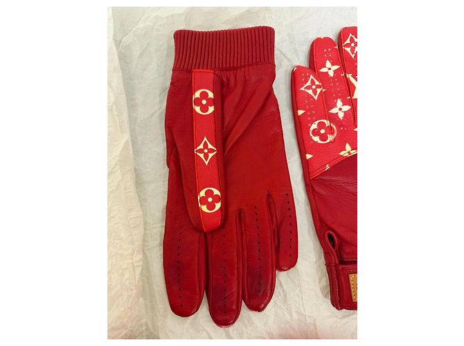 Louis Vuitton x Supreme Monogram Lederhandschuhe Rot Monogramm - Ansicht 7