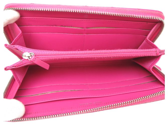 Cartera larga de piel de becerro granulada rosa Chanel - vista 5