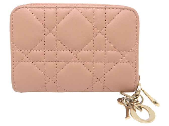Christian Dior Münzbeutel aus rosa Lammleder - Ansicht 2