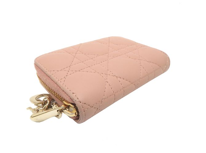 Christian Dior Münzbeutel aus rosa Lammleder - Ansicht 3