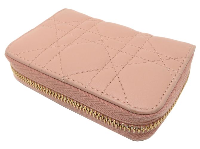Christian Dior Münzbeutel aus rosa Lammleder - Ansicht 4