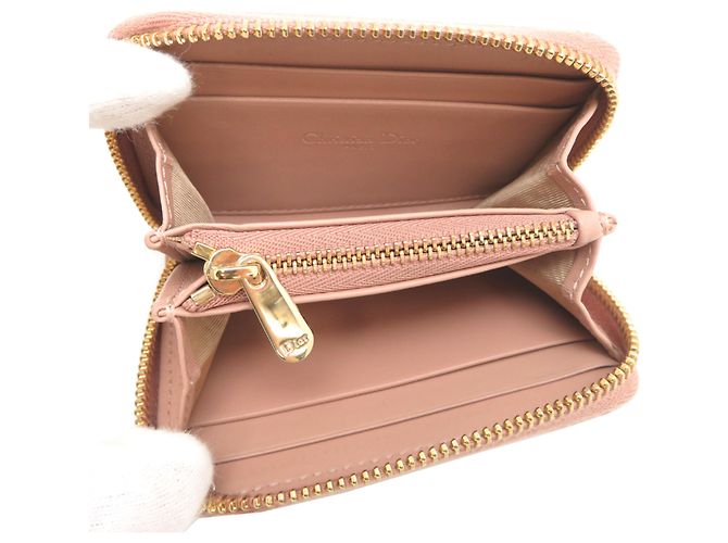 Christian Dior Münzbeutel aus rosa Lammleder - Ansicht 5