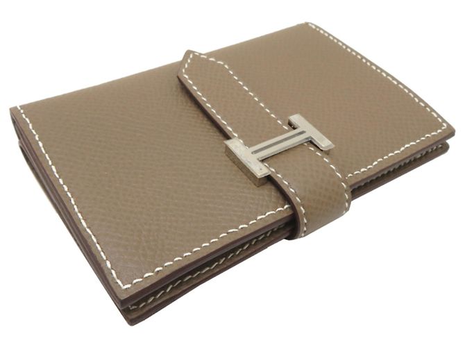 Hermès Hermes Bearn Mini Business Card Holder Taupe - view 3