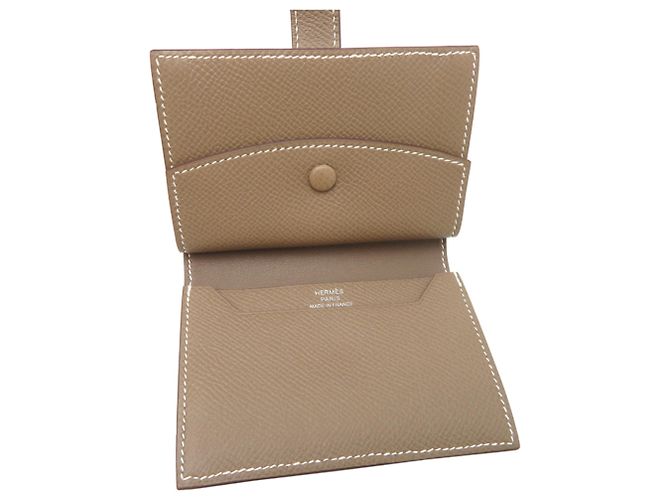 Hermès Hermes Bearn Mini Business Card Holder Taupe - view 5