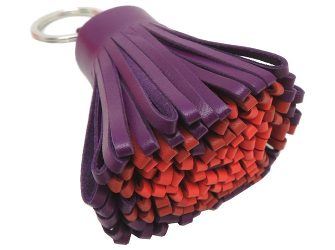 Hermès Portachiavi in pelle Hermes Carmen Arancione e Viola Porpora - vista 3