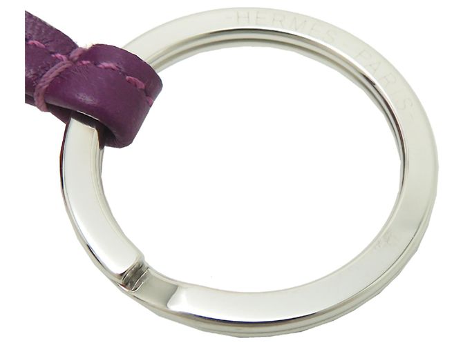 Hermès Portachiavi in pelle Hermes Carmen Arancione e Viola Porpora - vista 5
