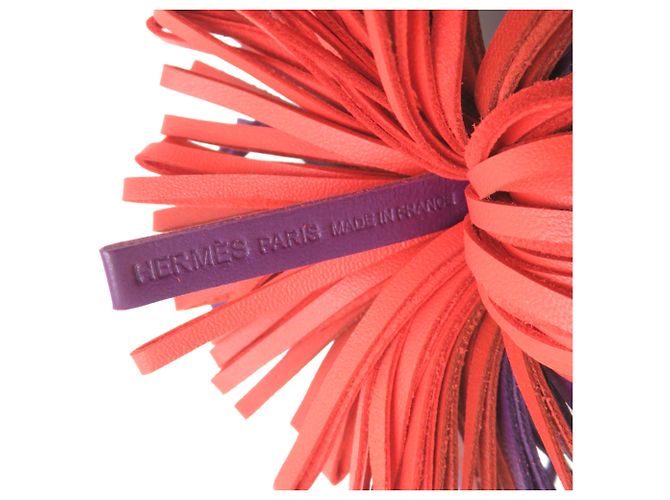 Hermès Portachiavi in pelle Hermes Carmen Arancione e Viola Porpora - vista 7