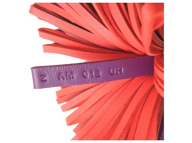 Hermès Portachiavi in pelle Hermes Carmen Arancione e Viola Porpora - vista 8