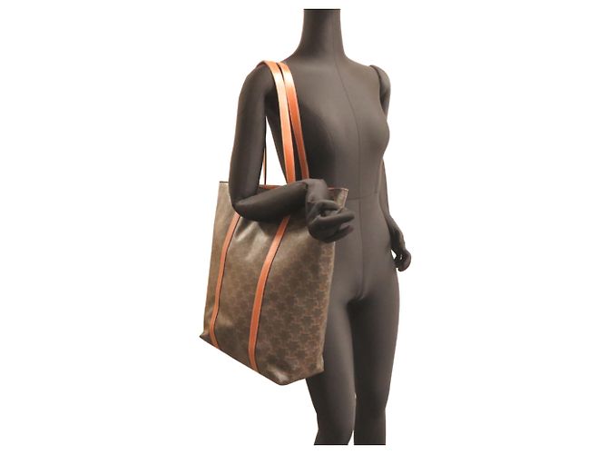 Céline Borsa Tote da donna Celine 194542 Triomphe Marrone - vista 8