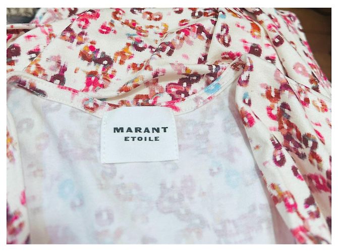 Isabel Marant Etoile Isabel Marant Étoile Jadiya Kleid Pink Weiß Blau Lila - vista 4