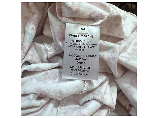 Isabel Marant Etoile Isabel Marant Étoile Jadiya Kleid Pink Weiß Blau Lila - vista 5